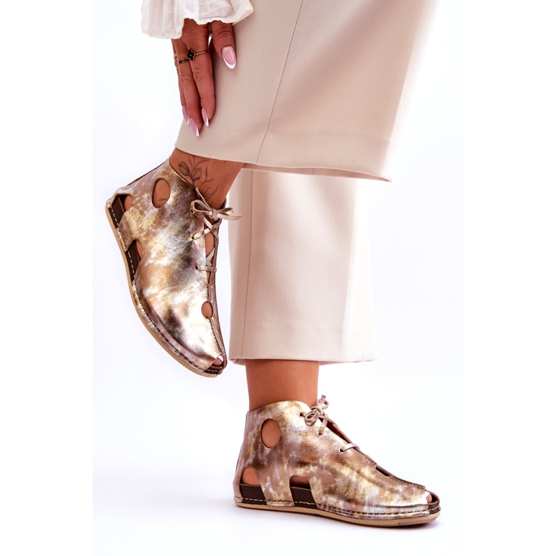 Maciejka Leichte Lederstiefel 03426-42 Gold golden 2