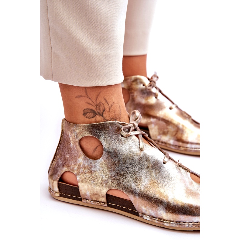 Maciejka Leichte Lederstiefel 03426-42 Gold golden 3