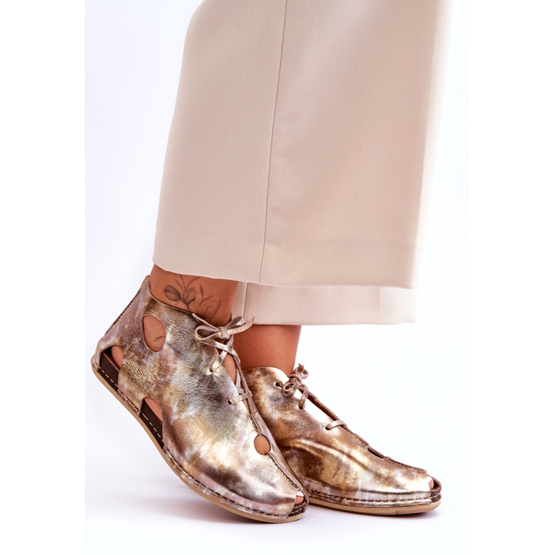 Maciejka Leichte Lederstiefel 03426-42 Gold golden 5