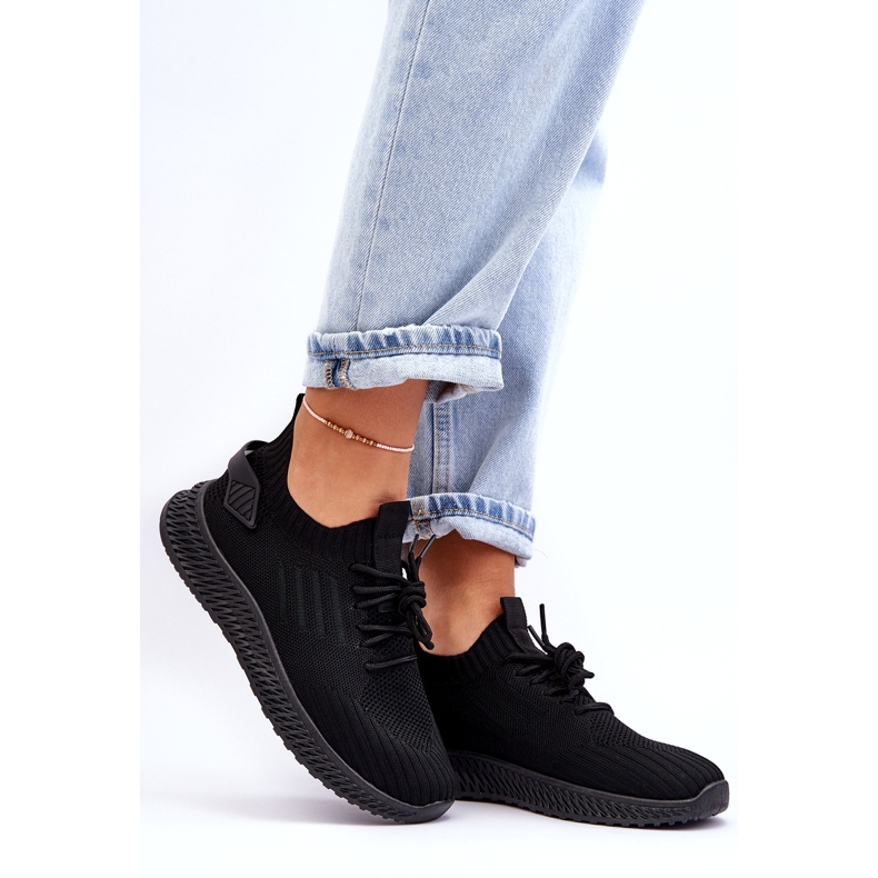 Frauen -Slip -up schwarze Sportschuhe 5