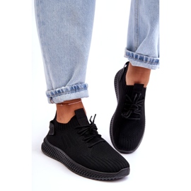 Frauen -Slip -up schwarze Sportschuhe 1