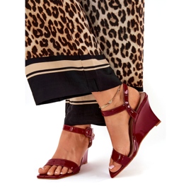 Bemalten Frauen Sandalen für Burgunderschnitte rot 1