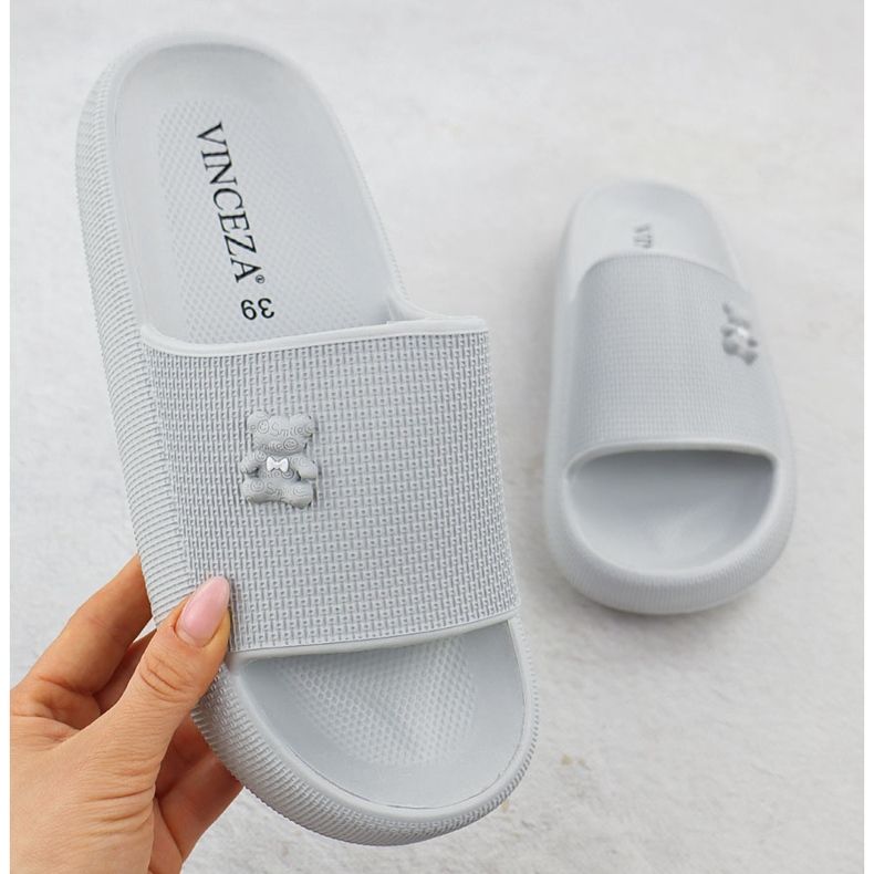 Foam Flip Flops für Pool Beach mit Teddybär grauer Vinceza 75210 1