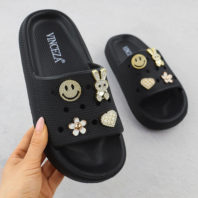 Vinceza Foam Flip Flops für den Pool Beach auf der schwarzen Plattform mit Vincez 76055 Dekorationen 1