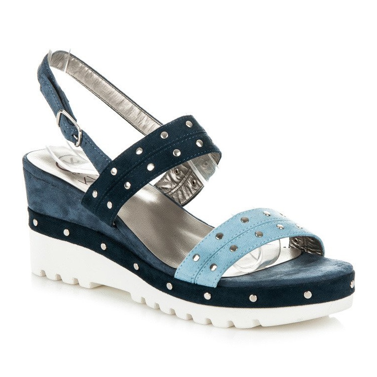 Kylie Keilsandalen mit Jets blau 1