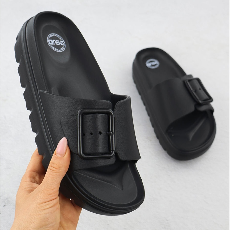 Frauenpool Beach Flip Flops auf der Black News 8800 -Plattform schwarz 1
