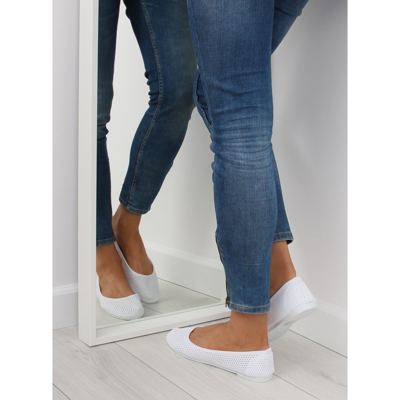 Weiße Mesh-Ballerinas JX56 weiß 2