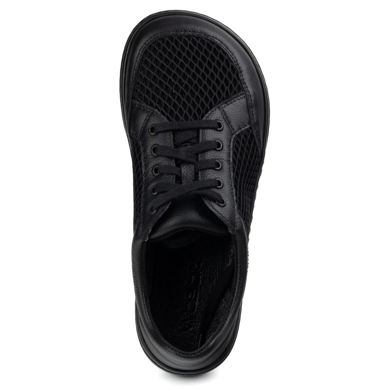 WASAK Frauen barfuß Schuhe minimalistisches Leder 0772SW Schwarz 2