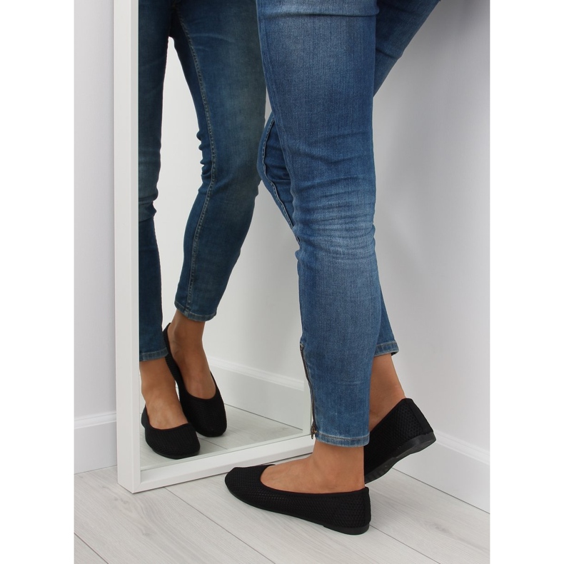 Ballerinas aus schwarzem Mesh JX56 schwarz 2