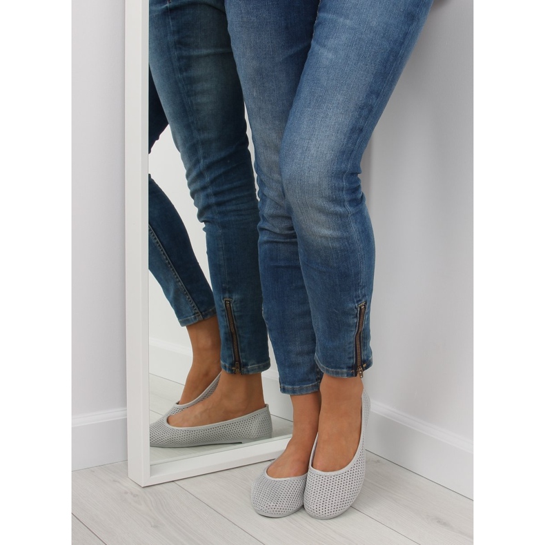 Graue Mesh-Ballerinas JX56 Grey 1