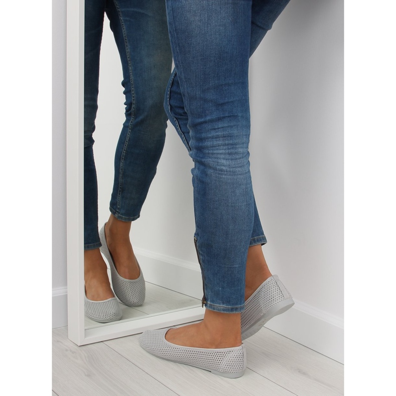 Graue Mesh-Ballerinas JX56 Grey 2