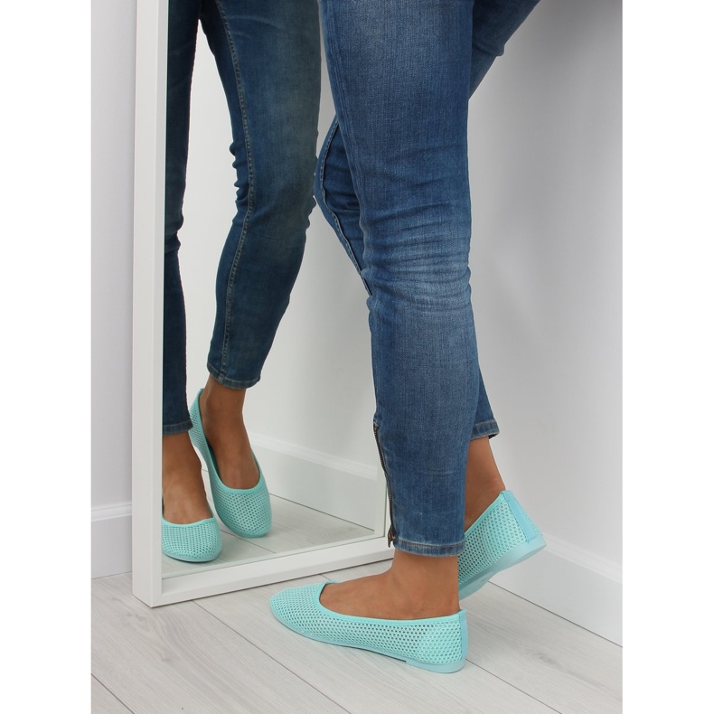 Mintgrüne Mesh-Ballerinas JX56 L.GREEN 2