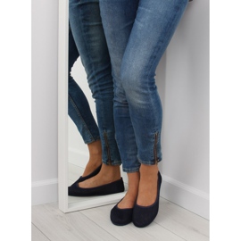 Marineblaue Mesh-Ballerinas navy blau 1