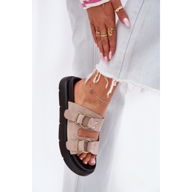 Frauen Wildleder Flip Flops mit dekorativem Big Star RR274659 Klemmen hellrosa 7