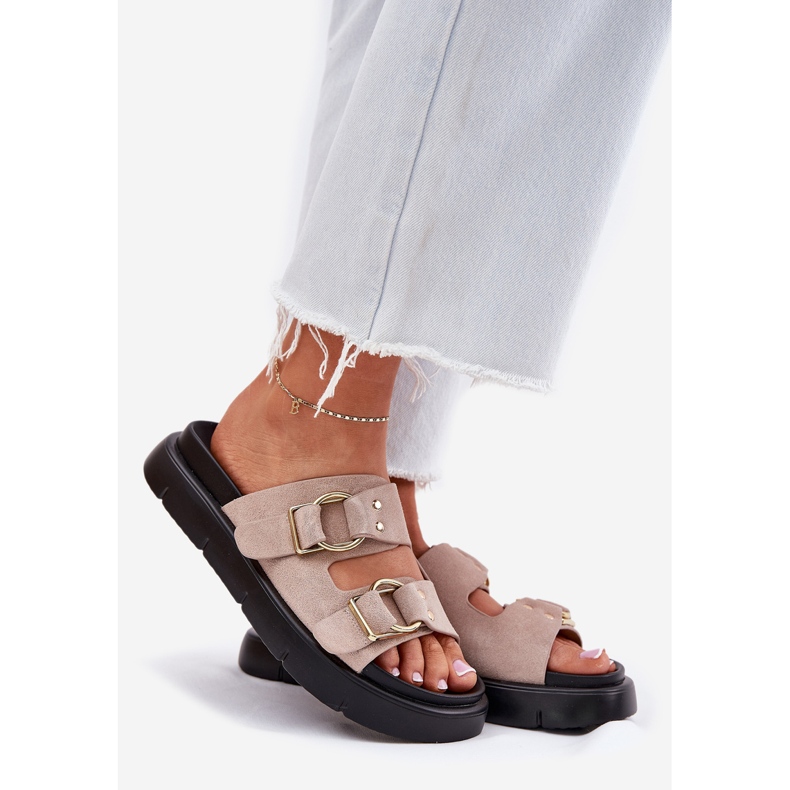 Frauen Wildleder Flip Flops mit dekorativem Big Star RR274659 Klemmen hellrosa 1