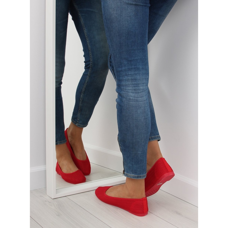 Rote Mesh-Ballerinas JX56 Rot 2