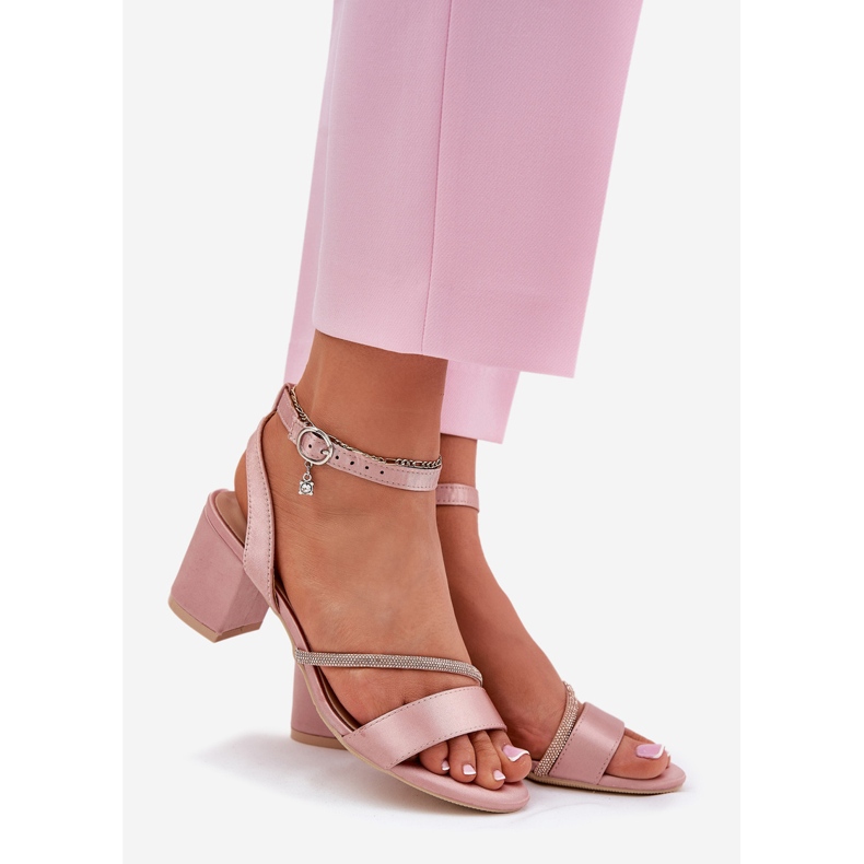 Frauensandalen auf der Säule mit Vinceza 20268 Pink Zirkone rosa 1