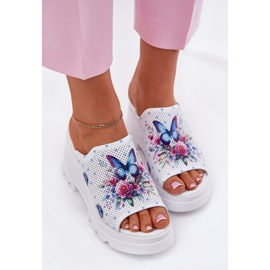 Damen Leder Flip Flops Artiker 56C0428 Weiß 5