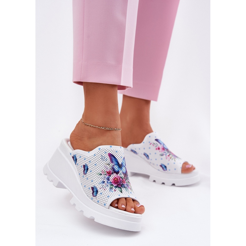 Damen Leder Flip Flops Artiker 56C0428 Weiß 2