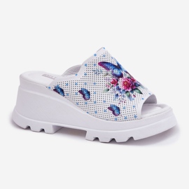 Damen Leder Flip Flops Artiker 56C0428 Weiß 4