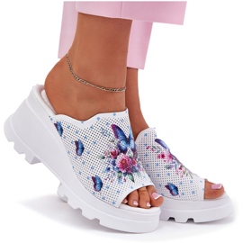 Damen Leder Flip Flops Artiker 56C0428 Weiß 8