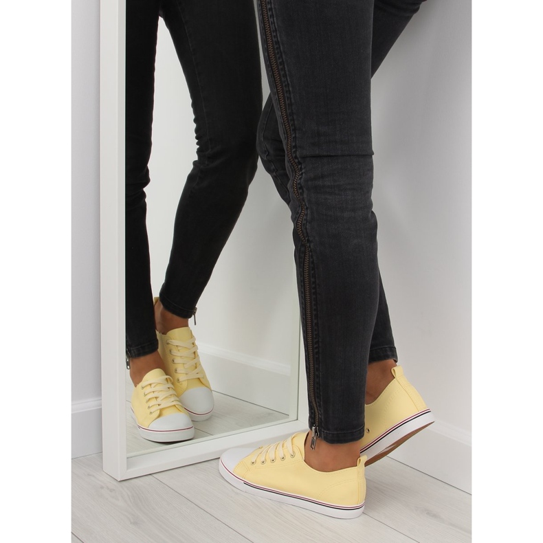 Gelbe Damenturnschuhe, Gesicht gelb XL01p Beige 1