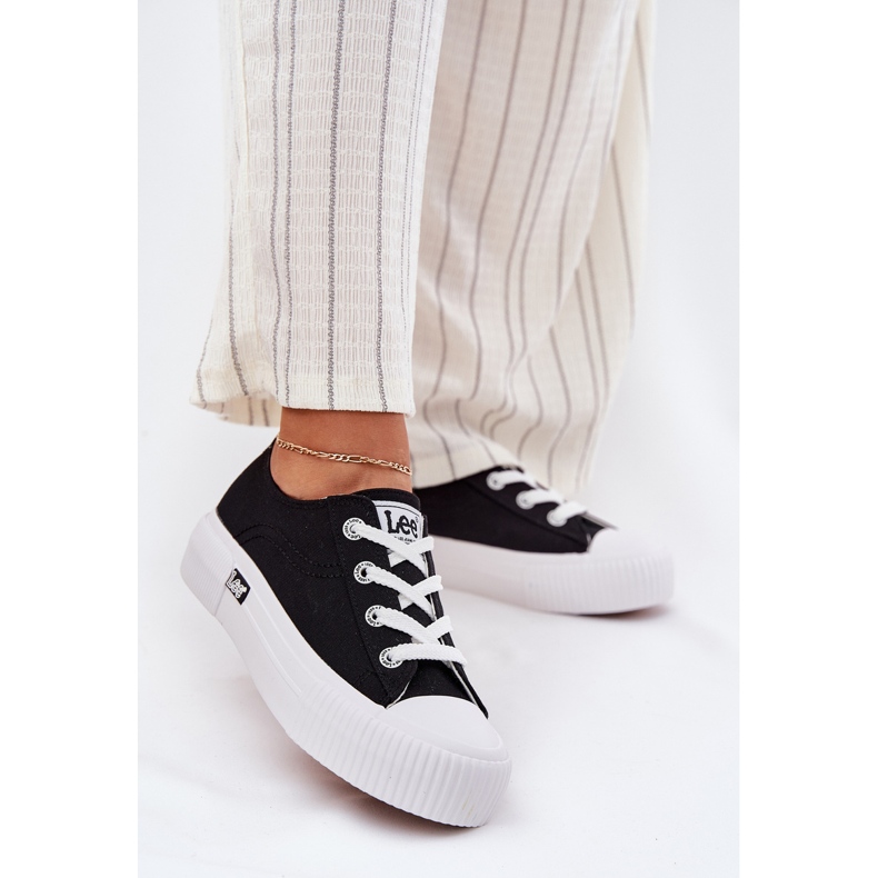 Frauen -Sneaker auf der Plattform Lee Isla C Frauen niedrig 50251001 Schwarz 2