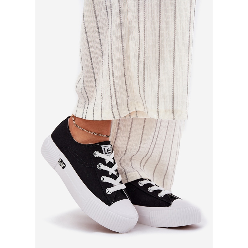 Frauen -Sneaker auf der Plattform Lee Isla C Frauen niedrig 50251001 Schwarz 1
