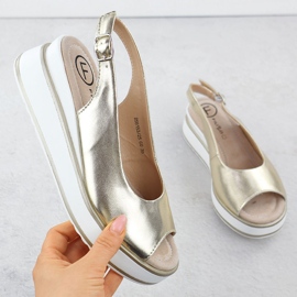 Filippo Golden Metallic Ledersandalen 1