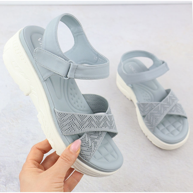 Frauensandalen für blaue Keile Vinceza 92100 1