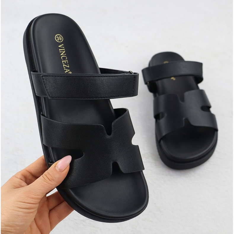 Schwarze Flip Flops für Frauen Vinceza 17401 1