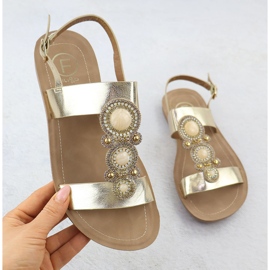Filippo Flache Frauensandalen mit einem goldenen metallischen Orippo DS6882 1