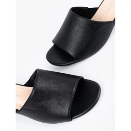 Sergio Leone Damen-Flip-Flops mit niedrigem Absatz schwarz 2