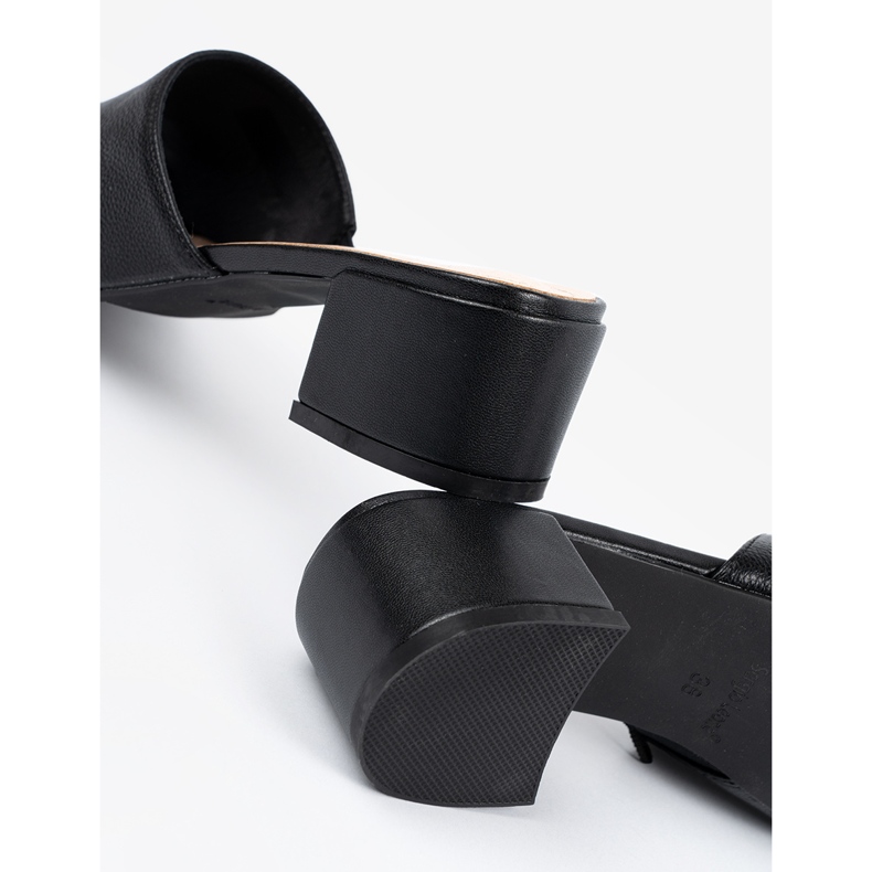 Sergio Leone Damen-Flip-Flops mit niedrigem Absatz schwarz 1