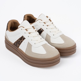 Shelvt Frauen Sportschuhe dickerer Boden weiß 3