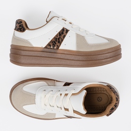 Shelvt Frauen Sportschuhe dickerer Boden weiß 5