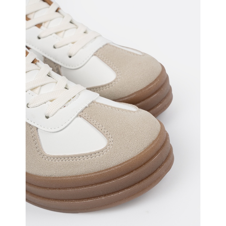 Shelvt Frauen Sportschuhe dickerer Boden weiß 1