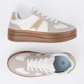 Shelvt Frauen Sportschuhe dickerer Boden weiß 5