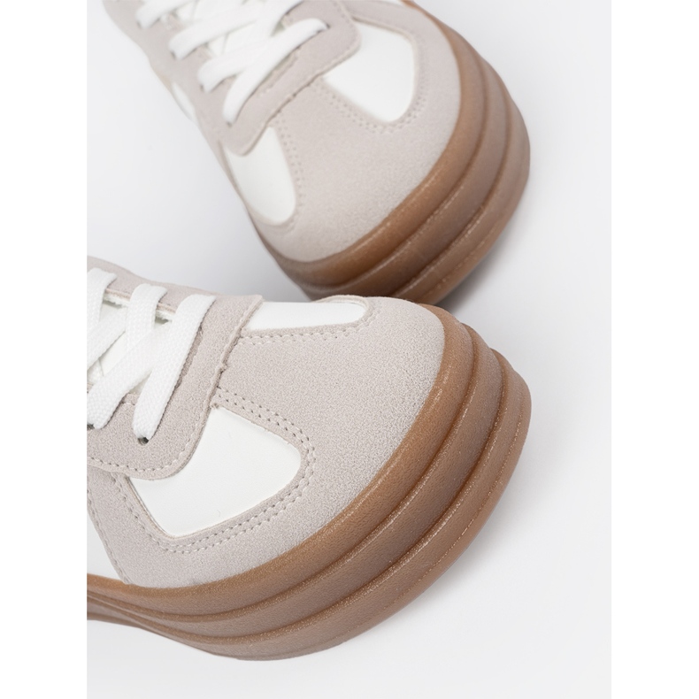 Shelvt Frauen Sportschuhe dickerer Boden weiß 1