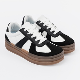 Shelvt Schwarz-weiße Plateau-Sneaker 3