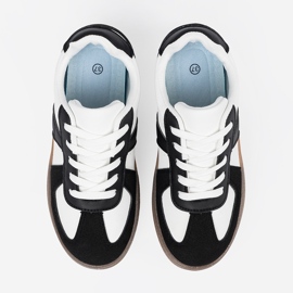 Shelvt Schwarz-weiße Plateau-Sneaker 4