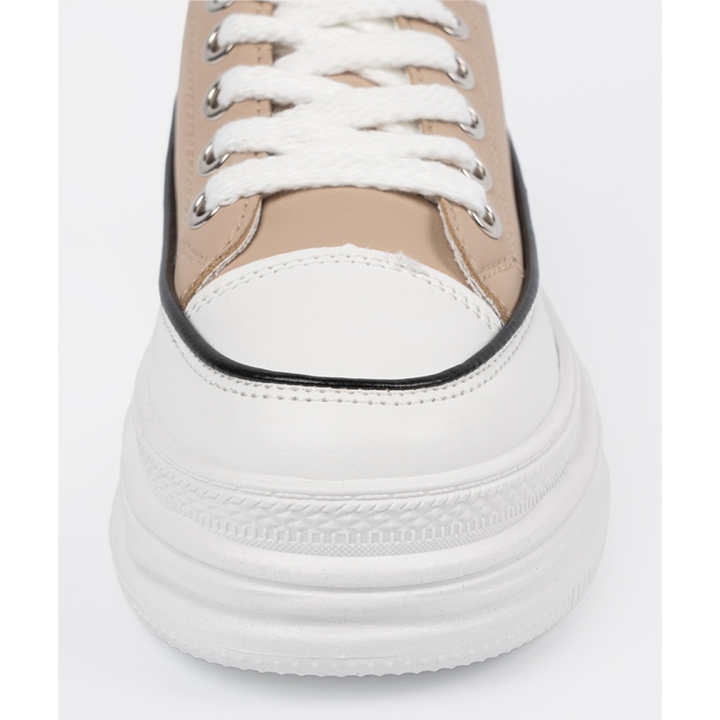 Shelvt Beige Turnschuhe auf der Plattform 2