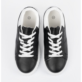 Shelvt Schwarze Sneaker von Frauen mit weißen Einsätzen 3