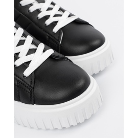 Shelvt Schwarze Sneaker von Frauen mit weißen Einsätzen 5