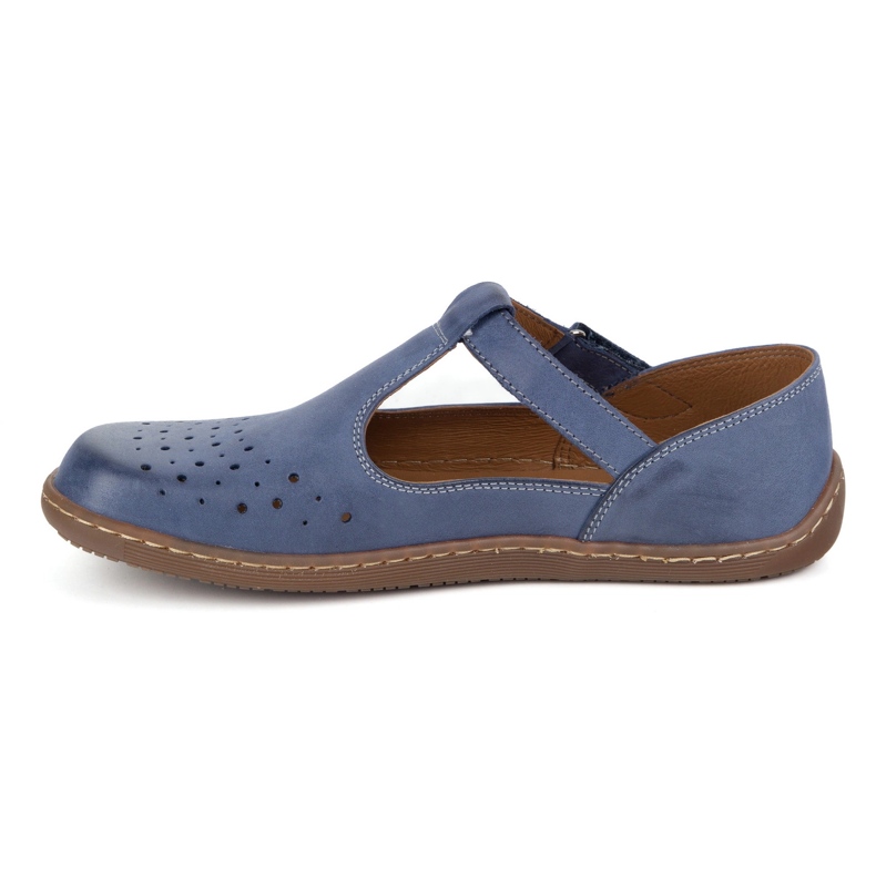 Olivier Barfußschuhe für Frauen aus natürlichen Leder 1283 Marineblau 1