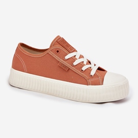 Materielle Frauen -Sneaker auf der Big Star RR274778 Orange Plattform 4