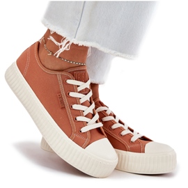 Materielle Frauen -Sneaker auf der Big Star RR274778 Orange Plattform 9