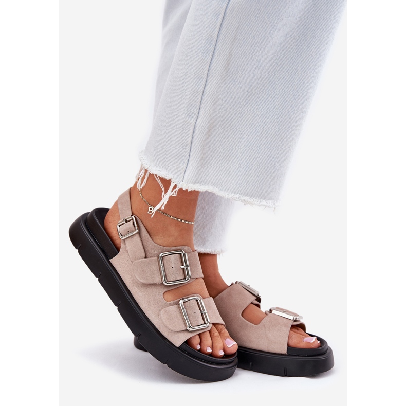 Frauen Wildleder Sandalen mit Big Star RR274663 Klemmen hellrosa 1