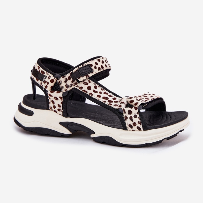 Damenklett Sandalen D.FRANKLIN DFSH406002 Schwarz und Beige 1