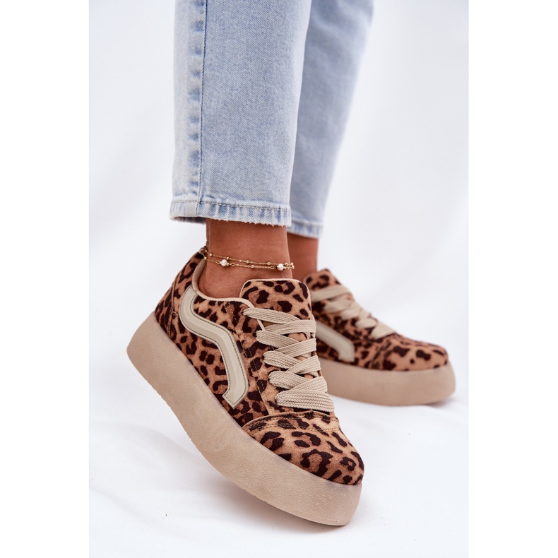 Inna Damen-Plateau-Sneaker Leopard beige 2
